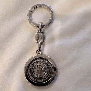 Saint Benedict Rotating Keychain - Oxidized